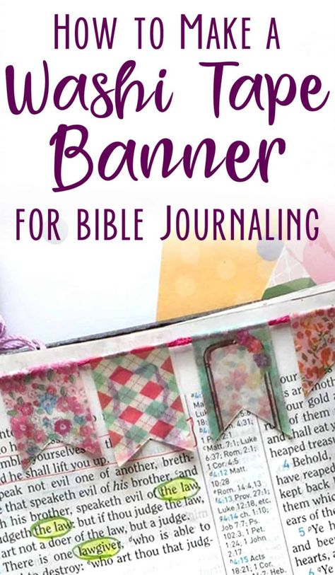 How to Make a Bible Washi Tape Banner for Journaling Bible Inserts, Bible Garden, Bible Journaling For Beginners, Bible Journaling Supplies, Prayer Journaling, Scripture Writing, Bible Study Printables, Bible Journaling Ideas Drawings, Journaling Inspiration