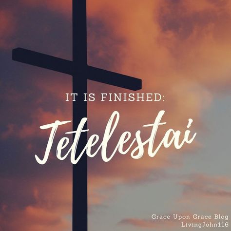 Check out this really great blog blog post from Grace Upon Grace. https://jlbarnett1.wixsite.com/livingjohn116/home/it-is-finished-tetelestai  Its about a powerful word Jesus used on the day he died to let us all know He paid our debt in full! It Is Finished Jesus, Finished Quotes, Good Friday Quotes, Bible Photos, Grace Upon Grace, Easter Week, Bible Journal Notes, Bible Stories For Kids, Great Inspirational Quotes