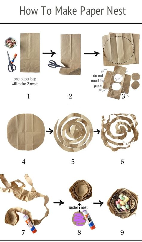 Brown paper bag nest with jelly bean eggs!! Preschool Subjects, Diy With Kids, Bird Ideas, Bird Nest Craft, Nest Art, Nature School, Spring Preschool, Spring Morning, Pocket Letter