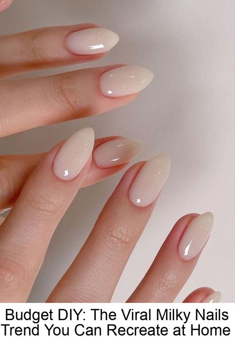 How to affordably recreate the viral Milky Nails mani at home with this easy-to-follow Nail DIY nail tutorial Diy Nails Tutorial, Milky White Nails, Sophisticated Manicure, White Tip Nails, Korean Nail Art, Milky Nails, Nude Nail Polish, Nude Nail Designs, Blue Nail Designs