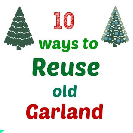 10 New and Fun Ways to Repurpose Old Garland | Crafts a la mode Creative Garland Ideas, Christmas Exterior, Recycled Christmas Tree, Easy Foods, Christmas Crafts Diy Projects, Artificial Christmas Garland, Pine Garland, Artificial Garland, Green Garland