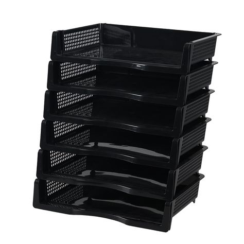 PRICES MAY VARY. 6-layer office organization: Included 6 packs black letters organizer basket, It will be a perfect choice for storing A4 paper, documents, books, and letters Stack freely according to your choice, save desktop space, and provide a clean/organized look for your home and desk Each desk organizer is made of sturdy plastic, durable, structural stable, and not easy to collapse This file tray is perfect for schools, homes, and offices, Its simple and versatile appearance makes it perf Office Shelf Organization, Desk File Organizer, Document Organizer, Letter Organizer, Office Shelf, Letter Tray, Can Storage, File Organiser, Documents Organization