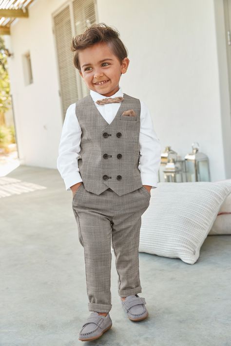 Boys Waistcoat Outfit Kids, Kids Wedding Outfits Boys, Boy Wedding Outfit, Baby Boy Wedding Outfit, Baby Wedding Outfit, Kids Wedding Outfits, Boys Waistcoat, Wedding Outfit For Boys