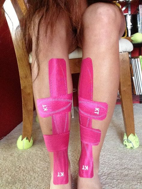 Posterior Shin Splints Taping Shin Splint Taping, Kt Tape Shin Splints, Shin Splints Taping, Sports Taping, Soccer Aesthetic, K Tape, Kt Tape, Kinesio Taping, Running Injuries