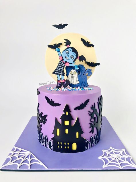 Vampirina Birthday Cake, Edible Print Cake Ideas, Vampirina Cake, Vampire Cake, Vampire Birthday, Edible Print Cake, Vampirina Party, Vampirina Birthday, Chocolate Toppers