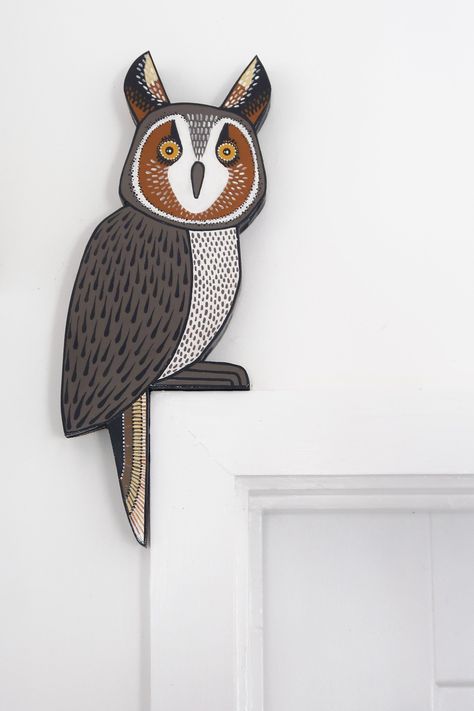 Owl Room Decor, Door Toppers, Wooden Forest, Door Topper, Owl Door, Bird Watcher Gifts, Long Eared Owl, Wood Owls, Forest Theme