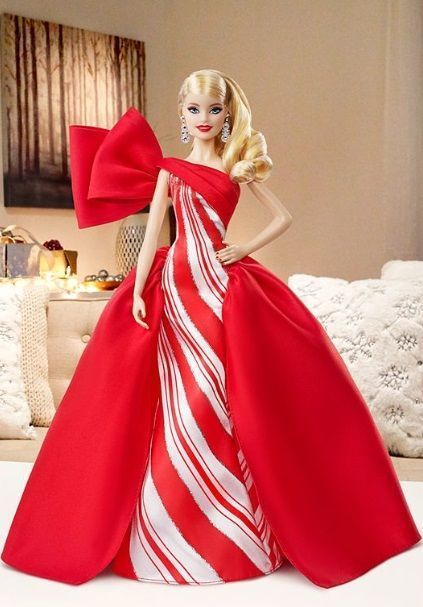 2019 Holiday Peppermint Twist Barbie outfit Barbie Shop, Barbie Collector Dolls, Christmas Barbie, Barbie Style, Printed Gowns, Holiday Barbie, Barbie Toys, Black Barbie, White Gowns