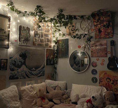 Aethstetic Room Idea Simple, Clear Room Aesthetic, Cool Room Astetics, Forest Dorm Room Aesthetic, Clustered Room Aesthetic, Folklore Aesthetic Room, Vibey Bedroom Aesthetic, Spiritual Room Aesthetic, Forest Room Ideas