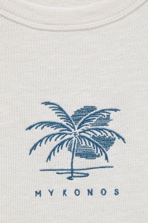 Palm Tree Illustration, Embroidery Tshirt, Embroidery Design Download, Tree Top, Textiles Techniques, Womens Trousers, Tree Graphic, Africa Art, Blue Poster