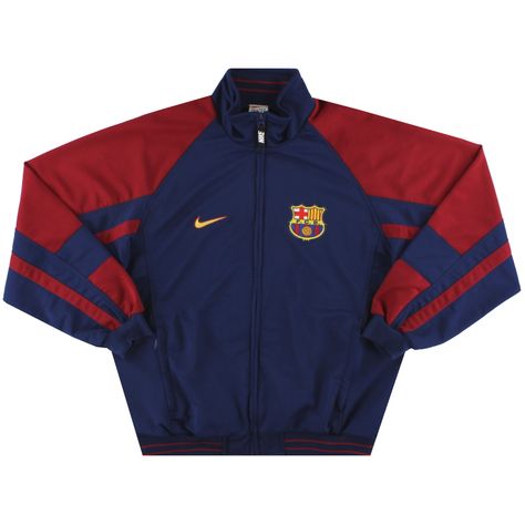 Retro Nike Sweatshirt, Barcelona Clothes, Barca T Shirt, Fc Barcelona Jacket, Chicago Bulls Outfit, Barcelona Jacket, Theatre Fashion, Barcelona T Shirt, Thrasher Shirt