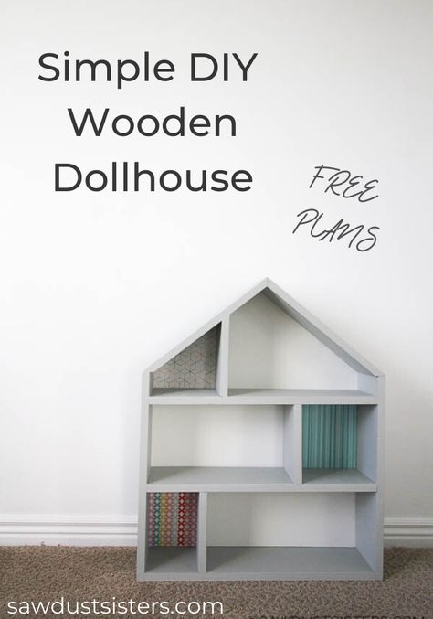 Cute Furniture, Doll House Plans, Shelving Design, Dollhouse Projects, Diy Holz, Wooden Dollhouse, Free Plans, Easy Home Decor, Diy Dollhouse