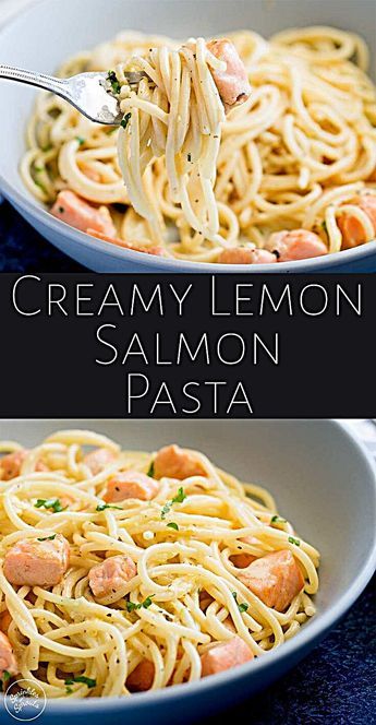 - This Creamy Lemon Salmon Pasta is comforting and filling whilst still being fresh and light. This pasta recipe takes just 25 minutes to cook plus this is made with easy to find grocery store ingredients making it the perfect weeknight meal for the whole family. And adding the salmon to the pasta makes the fish go further, making this a great economical way to add fish to the family diet. #recipesbydolapogrey #recipejournal #recipeoftheweek #food #foodforthought #recipesforeveryone #foodcultu Lemon Salmon Pasta, Pasta Carbonara Receta, Creamy Lemon Salmon, Pasta Alfredo Receta, Salmon Pasta Recipes, Lemon Pasta Recipes, Salmon Recipes Baked, Salmon Recipes Pan Seared, Salmon Recipes Baked Healthy