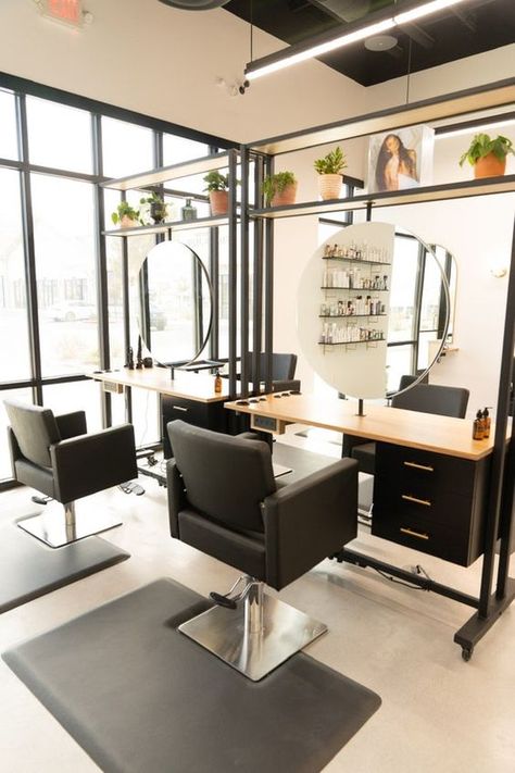 Whatsapp +86 13927052950 Salon Decor Studio, Salons Cottage, Hair Salon Stations, Hair Salon Interior Design, Small Salon, Salon Styling Stations, Home Hair Salons, Hair Salon Design, Hair Salon Interior