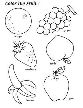 Fruits Coloring Worksheets - Worksheet School Coloring Worksheets For Kindergarten, Color Worksheet, Color Worksheets For Preschool, Fruit Coloring, Color Flashcards, Coloring Worksheet, Kindergarten Coloring Pages, English Activities For Kids, Preschool Tracing