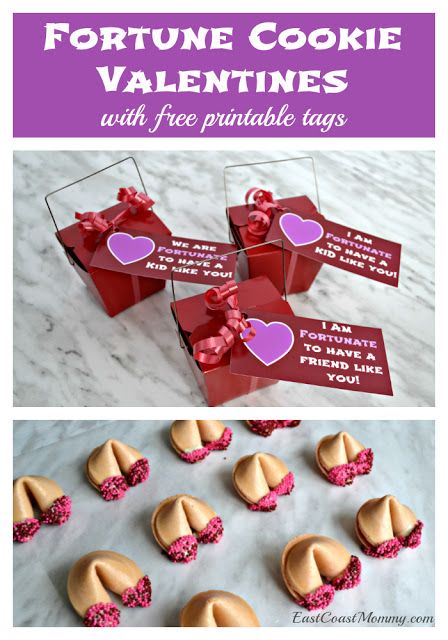 Dress up store bought fortune cookies with a little chocolate and some sprinkles... and turn them into special Valentines with these free printable tags. So cute! #DIYValentines #ValentineTreats #ClassValentines #ValentinesDay Fortune Cookie Messages, Fortune Cookies Recipe, Valentines Day Gift For Girlfriend, Class Treats, Boy Valentines, Valentines Day Quotes, Cookie Craft, Free Printable Tags, Fortune Cookies