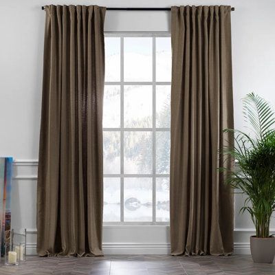 Please contact to us if you need any custom sizes and different hanging styles. We are one of the biggest manufacturers. We are happy to help with all requests. | Lilijan Home & Curtain Faux Linen Decorative Room Darkening Curtain Panels Brown 95.0 x 52.0 in | Home Decor | C008581282_1877879143_1877879167 | Wayfair Canada Moody Dining Room Curtains, Dark Curtains Light Walls, Moody Living Room Curtains, Moody Curtains Living Room, Earth Tone Curtains, Dark Curtains Living Room, Desi Bedroom, Bronze Curtains, Moody Living Room Decor