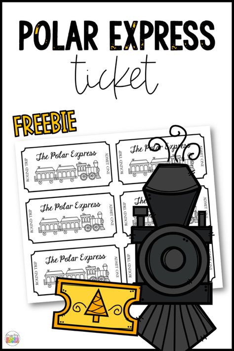 The Polar Express Ticket freebie is a single page of six tickets. Print on cardstock, cut, and have fun! #missmsreadingresources #FREE #freebie #polarexpress #ticket #classroom #christmas #holidays Polar Express Ticket Printable Free, Train Ticket Printable, Train Ticket Template, Polar Express Ticket, Ticket Ideas, Polar Express Tickets, Ticket Printable, Free Teacher Resources, Train Ticket