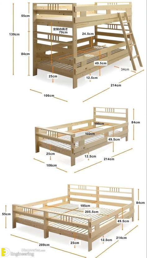 Beds With Stairs, Bunk Bed Plans, Diy Loft Bed, Diy Bunk Bed, Bunk Beds With Stairs, Bed Frame Design, Wooden Bed Design, Bunk Bed Designs, Kraf Diy