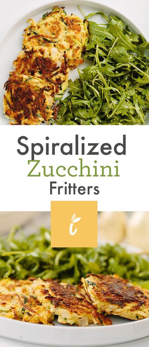 Spiralized Zucchini Fritters Meatfree Monday, Spiral Vegetable Recipes, Veg Noodles, Pescatarian Diet, Awesome Appetizers, Spiralized Zucchini, Zoodle Recipes, Spiralizer Recipes, Healthier Options