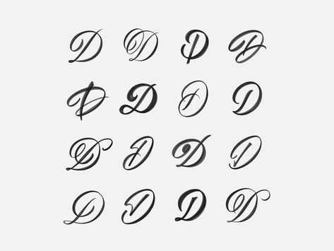 D Exploration by Michael Moodie Letter D Tattoo, D Letter Design, Types Of Handwriting, D Calligraphy, Fonts For Tattoos, Fonts Handwriting Alphabet, Names Tattoos For Men, Tattoo T, Signature Logo Design