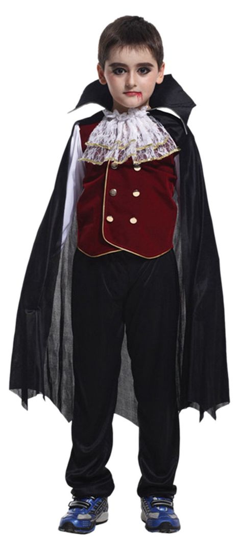 PRICES MAY VARY. High Quality Materials: 100% Polyester, exquisite workmanship, soft touch, comfortable to wear, well fits for kids. Size: M (4-6 Years), L (7-9 Years), XL (10-12 Years) Our Medieval Dracula Noble Vampire Costume has two types for you to choose ,the color black include top, cape and pants; the color black set include top, cape, pants, walking stick and halloween sticker, is a tried and true ensemble that looks good on any child. Best Gifts For Kids - Great Toys for Kids'dress up Boys Vampire Costume, Robin Hood Kostüm, Prince Costume For Boy, Dracula Halloween Costume, Victorian Vampire Costume, Ghost Clothes, Gothic Vampire Costume, Dracula Costume, Childrens Halloween Costumes