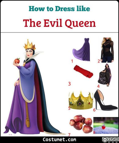 Disney Villains Women Costumes, Disney Evil Queen Costume Diy, Evil Queen Costume Diy Easy, Evil Queen Dance Costume, Evil Queen Snow White Costume, Disney Evil Queen Costume, Villain Costumes Female, Purple Dress Halloween Costume, Snow White Evil Queen Costume