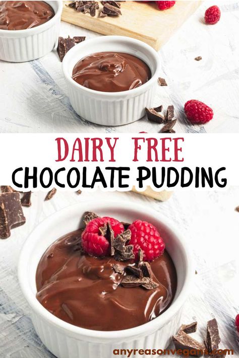 This dairy free chocolate pudding is incredibly creamy. It's made with coconut milk and silky smooth. Dairy Free Chocolate Pudding, Homemade Vegan Chocolate, Milk Pudding Recipe, Coconut Milk Dessert, Coconut Milk Pudding, Dairy Free Pudding, Vegan Chocolate Pudding, Coconut Milk Chocolate, Homemade Pudding