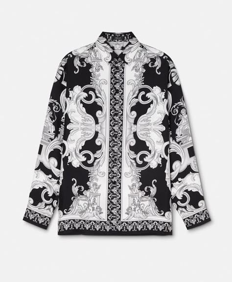 Versace Fall 2022, Versace Shirts, Casual Shirts Men, Conceptual Fashion, Baroque Print, Mens Business, Business Shirt, Business Shirts, Dress Cotton