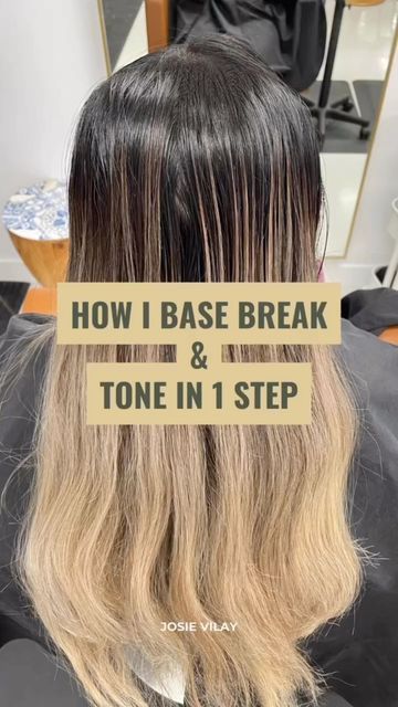 HAIRSTYLIST | EDUCATOR | SUPER MOM on Instagram: "Base Break Rules ⬇️ Read caption below Things to consider when your Base Breaking aka Softening the base 1) Knowing where you starting level is and what your desired level is will help you determine your tone direction and if you need to A) Harmonize B) Nuetralize For base breaking I use no more than 20 Volume on my roots and 10 volume on my ends Comment and Save this REEL for more :) #schwarzkopfusa #schwarzkopfcan #schwarzkopfpro #ha Root Break Blonde, Base Break Blonde Before And After, Break Up Blonde Hair, Base Breaker On Dark Hair, Soften Dark Roots, Base Break Blonde, Copper Roots Blonde Ends, Level 7 Hair Color, Toning Bleached Hair