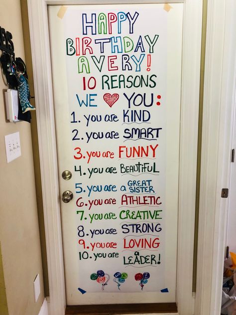 Door Decor For Birthday, Birthday Door Surprise, Birthday Door Decorations, Birthday Door Sign, Creative Birthday Party Ideas, Party Planning 101, Birthday Door, Birthday Morning, Birthday Room Decorations