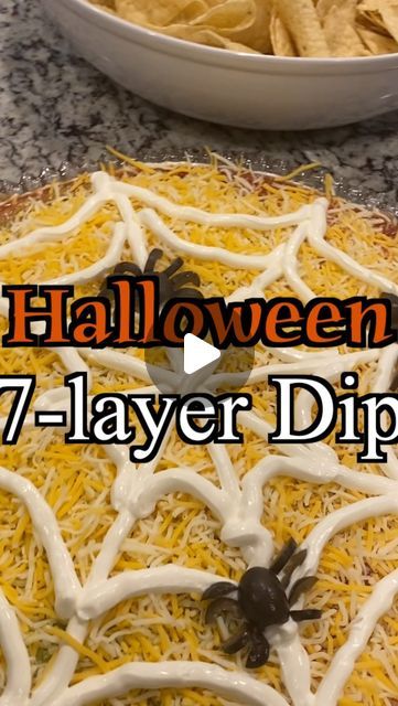 Stephenie on Instagram: "Get ready to spook your taste buds with this Halloween-inspired 7-layer dip! 🕷️ Layered with refried beans, sour cream, salsa, guacamole, and topped with shredded cheese, this dip is as tasty as it is creepy. Use sour cream to pipe spider webs on top and olives to create little spiders for the perfect finishing touch. Serve with chips and watch it disappear faster than a ghost! 👻 #HalloweenSnacks #7LayerDip #SpookyEats #PartyFood

Ingredients:

	•	2 cans refried beans
	•	Sour cream
	•	Salsa
	•	Guacamole
	•	Shredded cheese
	•	Olives
	•	Green onions (optional)

Instructions:

	1.	In a serving dish, layer the refried beans, sour cream, salsa, guacamole, and shredded cheese.
	2.	Fill a cake decorating bag with sour cream and pipe spider webs over the top of the dip. Salsa Guacamole, Guacamole Dip, Halloween Dishes, Layer Dip, Salsa Dip, The Dip, 7 Layer, Halloween Dinner, 7 Layers