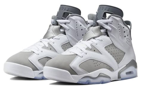 The Air Jordan 6 Retro 'Cool Grey' captures the signature style of Michael Jordan, the original icon of sports fashion. Featuring a classic cool grey color scheme and iconic design lines, these shoes step up any look for both on and off the court. The AJ6 'Cool Grey' is inspired by Jordan's sleek sports car, combining speed and class for a head turning aesthetic. An iced outsole with supportive detailing offers improved stability and cushioning that make these sneakers comfortable throughout you Jordan Retro 6, Air Jordan 6 Retro, Nike Air Jordan 6, Jordan 6 Retro, Nike Dunk High, Air Jordan Retro, Air Jordan 5, Air Jordan 6, Air Jordan 3