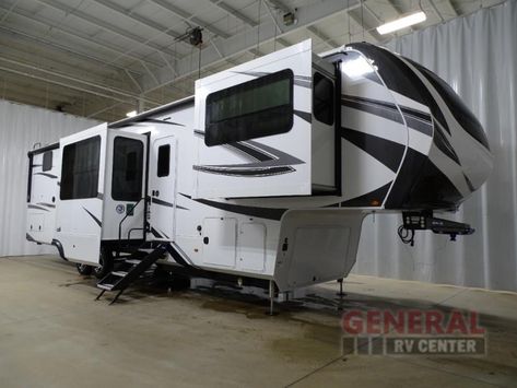 New 2024 Grand Design Solitude 380FL Fifth Wheel at General RV | Wixom, MI | #300717 Grand Design Rv, Bunk House, Grand Designs, Fifth Wheel, Half Bath, Living Area, Kitchen Island, Rv, Vanity