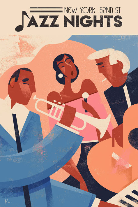 Jazz Age Art, Jazz Pop Art, Jazz Aesthetic Poster, Jazz Bar Design, Jazz Illustration Vintage, Jazz Posters Vintage, Concert Poster Illustration, Jazzclub Aesthetic, Jazz Music Poster