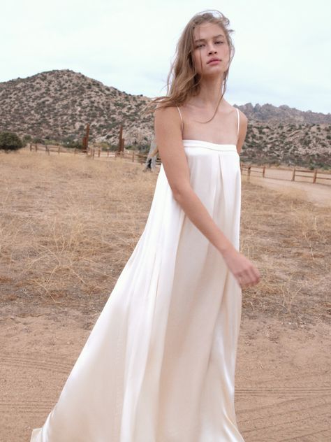 A Line Silk Wedding Dress, Bridal Two Piece Set, Bridal Two Piece, Shona Joy La Lune, Bohemian Style Gown, Shona Joy Dress, Edgy Bridal, Modern Wedding Dresses, Night Gown Dress