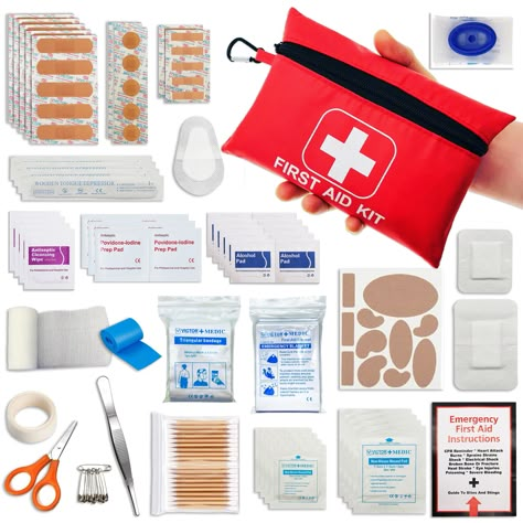 PRICES MAY VARY. Fully Protect for Families: This 166 piece small first aid kit includes the most commonly basic supplies and accessories needed for outdoor injuries or minor emergencies. This easy-to-carry first aid kit is close to hand when you need medical care Professional Supplies: The emergency first aid kit contains 25categories/166 pieces of high-quality commonly-used items, such as band-aids, Adhesive Bandage, wound pads, Medical Tape, Cleaning Wipes, Sting Relief Pads, CPR, Tweezers, S Small First Aid Kit, First Aid Kit Checklist, Sting Relief, Camping First Aid Kit, First Aid Cpr, Mini First Aid Kit, Emergency First Aid Kit, Emergency First Aid, Emergency Blanket