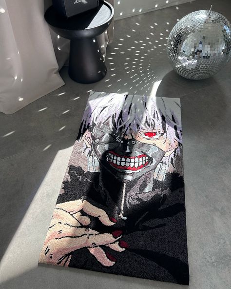 Anime Carpet, Anime Rug, Funky Rugs, Carpet Design, Art Inspiration Drawing, Rug Carpet, Tokyo Ghoul, Rug Making, Handmade Rugs