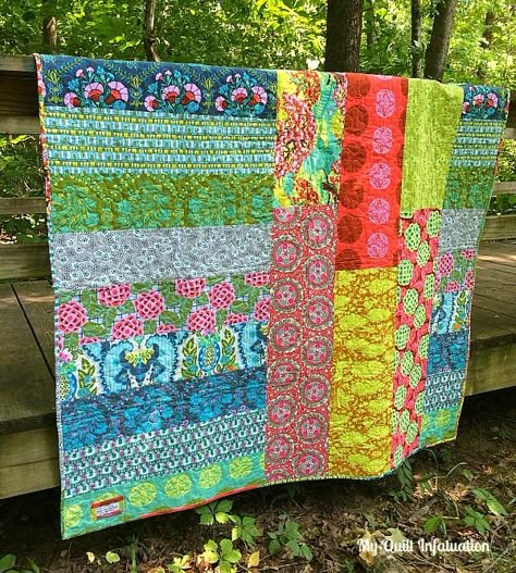 Hooray!  I finally got my quilt back from the publisher of Modern Quilts Unlimited magazine.  Well, okay, I actually got it back a little ov... Backing Ideas, Backing A Quilt, Quilt Backs, Quilt Big, Block Quilts, Big Block Quilts, Quilt Backing, Boho Quilt, Quilt Block Patterns Free