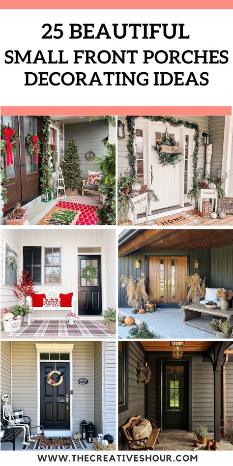 25 Beautiful Small Front Porches Decorating Ideas Small Front Porches Designs, Porch Life, Small Front Porch, Welcome Design, Small Bench, Small Front Porches, Small Porches, Wooden Ceilings, Front Porch Decorating