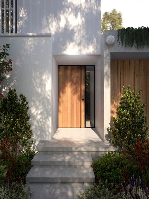 Contemporary timber doors by Parkwood Doors – Selector Front Door Entrance Ideas, Pvc Front Doors, Timber Front Door, Door Office, Black Front Doors, Front Door Entrance, Timber Door, Wood Molding, Glass Front Door