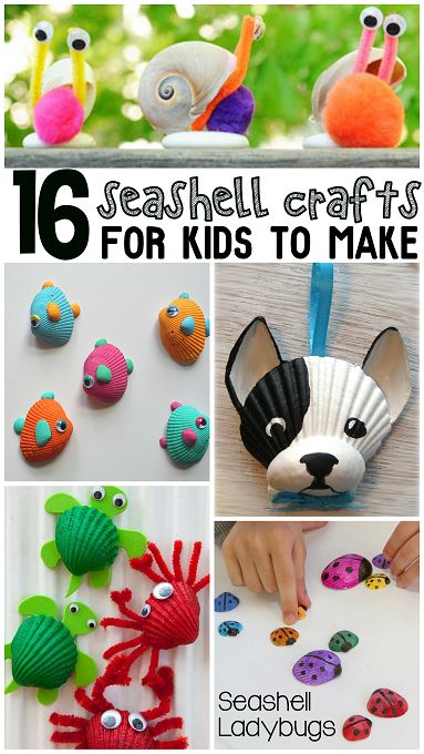 16 Seashell Crafts for Kids. Use all of the seashells you've found on vacation to make fun and colorful crafts with your kids for summer. Sea Shell Crafts For Kids, Shell Crafts For Kids, Seashell Crafts For Kids, Craft Ideas For Kids, Outdoor Summer, Color Crafts, Crafts For Kids To Make, Beach Crafts, Seashell Crafts