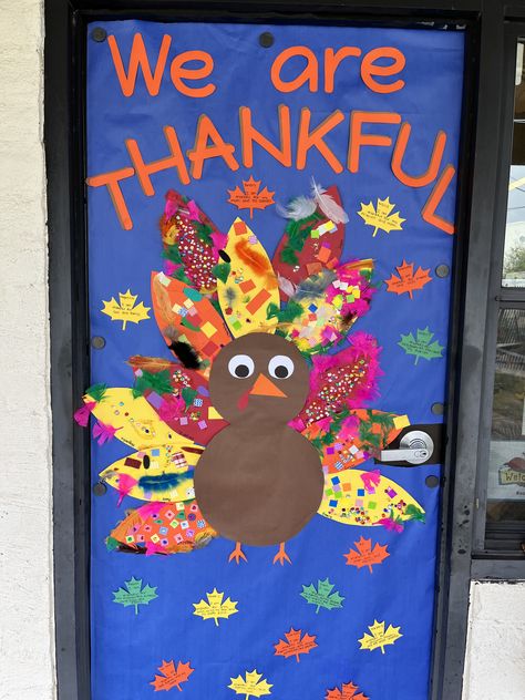 Thanksgiving Door Contest Ideas, Thanks Giving Door Decorations For School, Turkey Door Ideas For Classroom, Thanksgiving Decorations Door Classroom, Thanks Giving Classroom Door Ideas, November Class Door Ideas, Thanksgiving Classroom Door Decor, Thanks Giving Classroom Door, November Theme Classroom Door