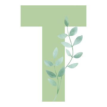 "The letter T sage green decorative lettering" Sticker for Sale by baeyoncemd | Redbubble Cupcake Boxes Template, Boxes Template, Decorative Lettering, The Letter T, Frame Border Design, Aesthetic Letters, Baby Dino, Frame Border, Cupcake Boxes