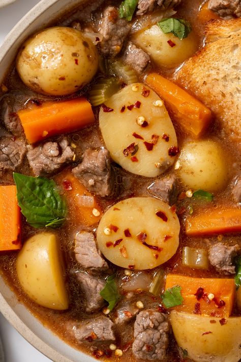 Stovetop Gluten-Free Beef and Vegetable Stew - Inspiralized Easy Gluten Free Beef Stew, Beef Stew Gluten Free, Eggplant Lasagna Vegetarian, Gluten Free Stew, One Pot Beef Stew, Couscous Salad With Chickpeas, Beef And Vegetable Stew, Gluten Free Beef Stew, Beef Stew Stove Top