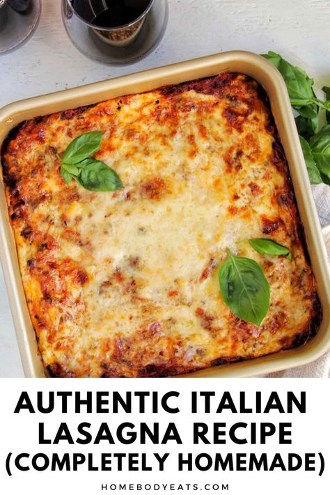 After traveling to Italy, I knew that I had to learn how to make a classic Italian lasagna recipe at home. This recipe is so helpful and so delicious! The Bolognese sauce is a meat sauce that also has red wine in it. It's SO good, especially paired with the béchamel sauce. If you're looking for the best homemade lasagna recipe, this is it! It's definitely reminiscent of the traditional lasagna I ate in Italy. Authentic Lasagna Recipe, Lasagna Bechamel, Lasagna Meat Sauce, Classic Italian Lasagna, Italian Lasagna Recipe, Authentic Italian Lasagna, Best Homemade Lasagna, Lasagna With Bechamel Sauce, Homemade Lasagna Recipes