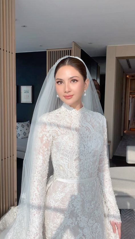 Yakup & Jessica Mila Holy Matrimony #KUPunyaMILA @jscmila . @thebidestory @by.hilda . #cherryjessicabrides @tominjoo @yeftagunawan… | Instagram Morning Look Wedding Gown, Holy Matrimony Dress, Simple Bridal Look, Wedding Gaun, Jessica Mila, Malay Wedding Dress, Unusual Wedding Dresses, Korean Wedding Dress, Kebaya Wedding