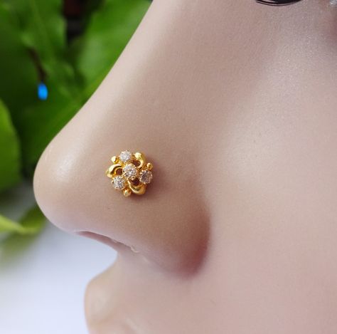 Indian Traditional Nose Ring,Nose Ring,Medusa Piercing,Nose Pin,Crystal Nose Ring,Nose Stud,Nose Jewelry,Cartilage,Tribal Septum,Ethnic Ring by TheEthnicJewels on Etsy Nose Pin Designs, Traditional Nose Ring, Nose Pin Indian, Tragus Gold, Brides Jewelry, Hyderabadi Jewelry, Tiny Nose Studs, Nose Ring Jewelry, Nose Septum