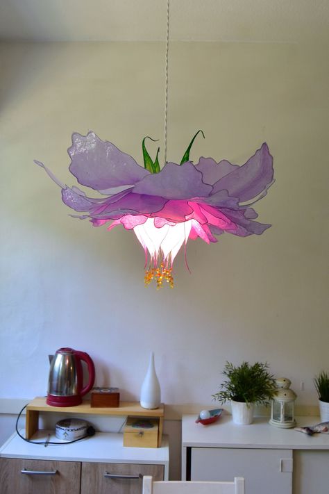 Unique Showpiece For Home Decor, Chandelier Flowers, Fairytale Home, Accent Lamps, Flower Chandelier, Flower Lamp, Cute Bedroom Decor, Handmade Lamps, Pretty Decor