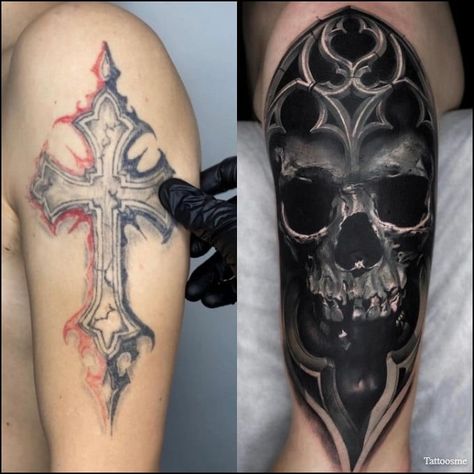 75+ Best Cover Up Tattoo Designs And Ideas For Men & Women Cover Up Tattoos Sleeve For Men, Cross Tattoo Cover Up, Cover Up Ideas For Men, Cover Up Tattoos For Men Arm, 21 Savage Rapper, Arm Cover Up Tattoos, Forearm Cover Up Tattoos, Cool Tattoos For Women, Cover Up Tattoos For Men