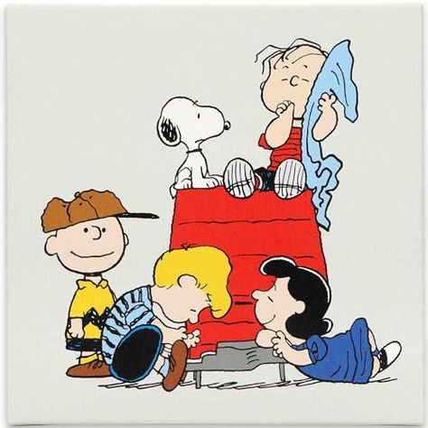 Limited-time deal: Open Road Brands Peanuts Charlie Brown, Snoopy and Friends Gallery Wrapped Canvas Wall Decor - Fun Charlie Brown Wall Art for Home Decor Charlie Brown And Friends, Brown Ornaments, Snoopy Dog House, Snoopy And Friends, Sweet Illustration, Peanuts Charlie Brown Snoopy, Peanuts Charlie Brown, Charlie Brown Snoopy, Cute Wall Decor